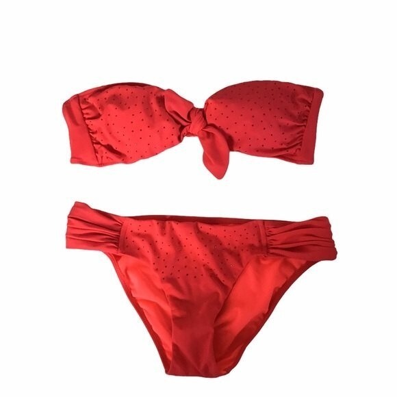 Victoria’s Secret Strapless Red Embellished Bikini Set - Picture 1 of 7